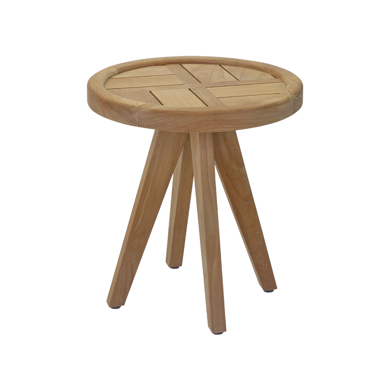 Sena Outdoor Side Table Round With Slat Top